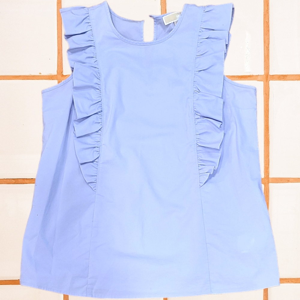 Michael by Michael Kors Cotton Blend Ruffle Top Size Medium